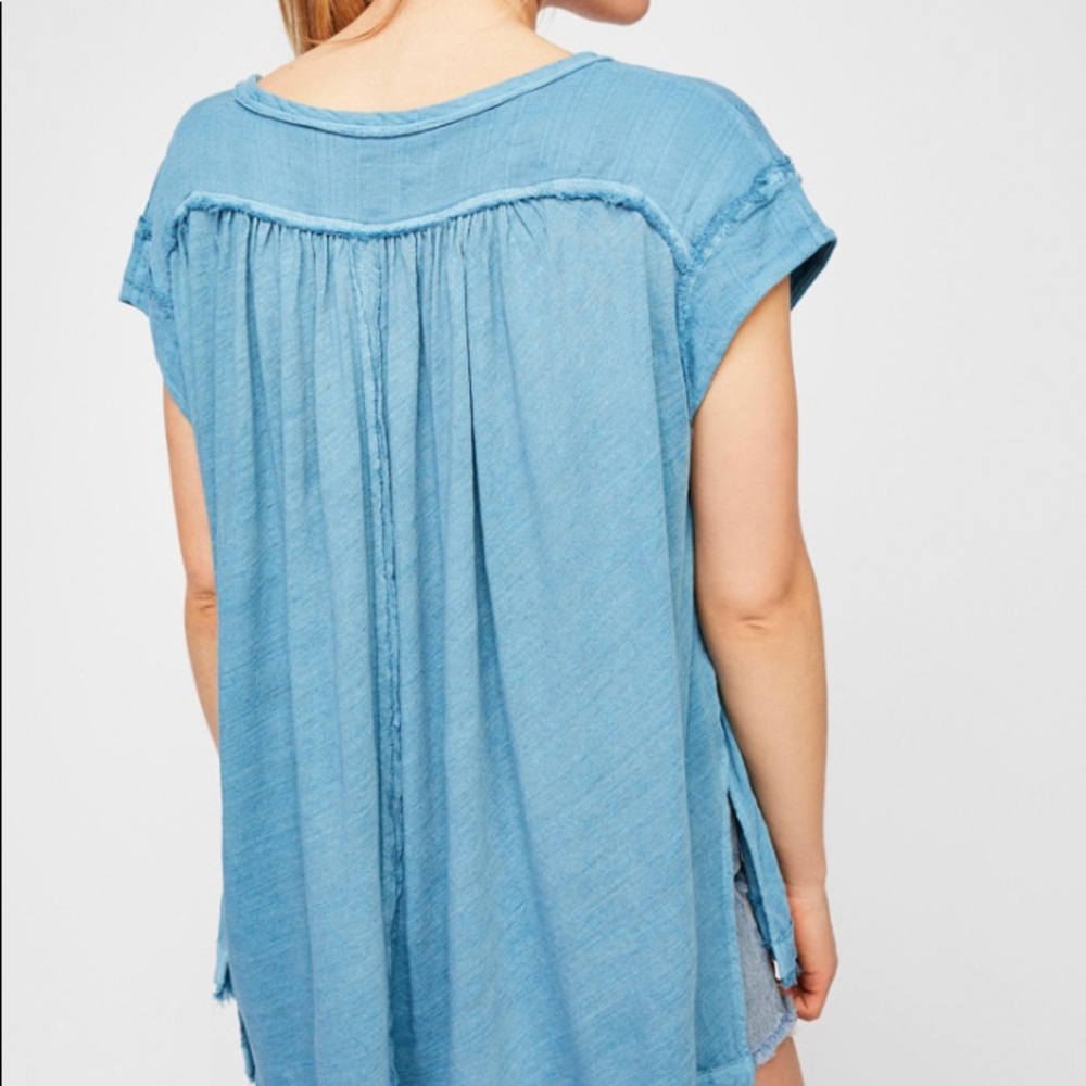 SOLD 🎉 Free People Blue Aster Henley Tunic - Picture 3 of 9
